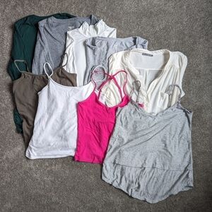 Medium tank top Tshirt and long sleeve tee bundle set of 12 pieces